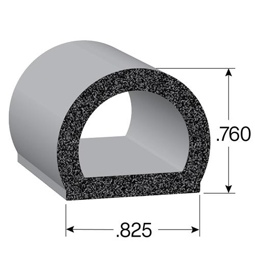 D-shaped EPDM sponge rubber seal (1750 series)